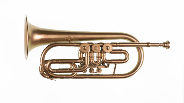istock golden musical trumpet isolated on white background 1942019378