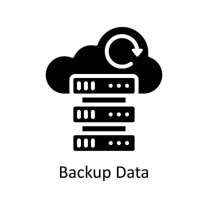 Backup Data Vector  Solid icon Style illustration. EPS 10 File
