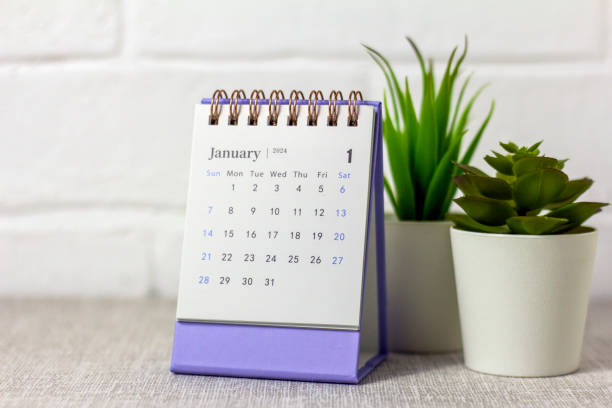 istock Hello, January. Calendar for the new January 2024. 1942074689