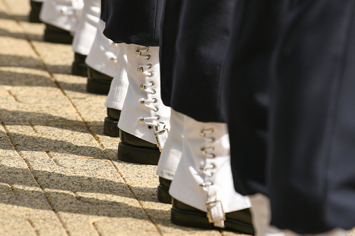 French military sailor shoes at a parade of 8 May