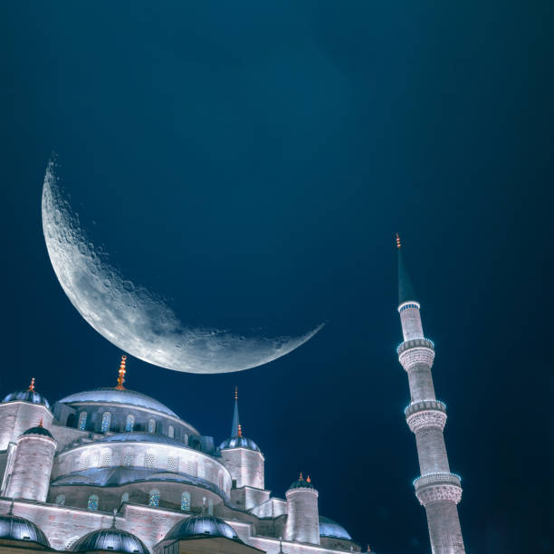 istock Sultanahmet or the Blue Mosque with crescent moon. 1942098320