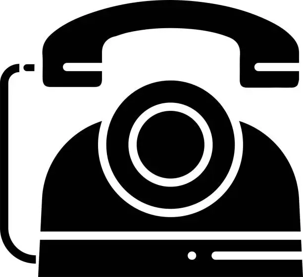 Vector illustration of Dial Phone solid and glyph vector illustration