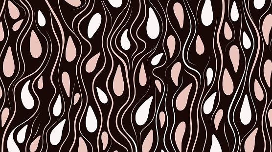 Abstract wallpaper graphics with whitesmoke and black Hand drawn ink texture with abstract grunge leaves. Tropical leaves and zebra. 10 eps design. Art abstract curves rhombus background. Brush stroke pattern. Symmetrical Beauty: An Intricate Pattern.