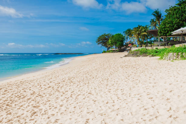 istock Best holiday beach in Bali. Scenic coastline with palms. 1942181837
