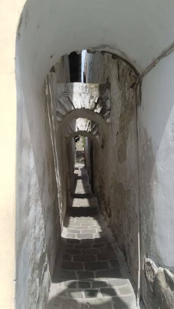A narrow alley between buildings