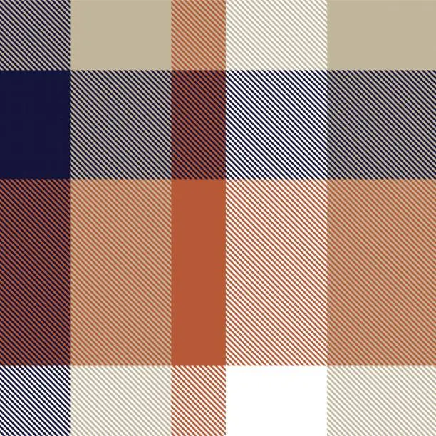 Vector illustration of Neutral Colour Asymmetric Plaid textured Seamless Pattern Design