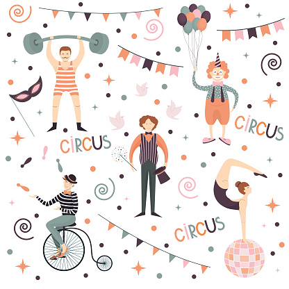 large vector set of circus clip art