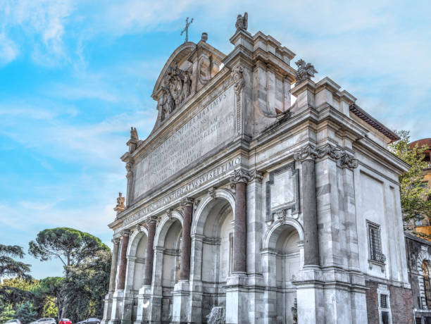 acqua paola fountain in rome - acqua alta imagens e fotografias de stock