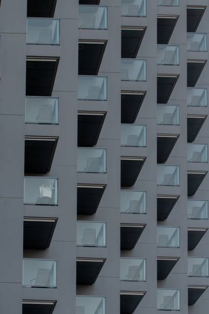 istock Architecture detail modern glass balcony pattern at Asia. 1942238180