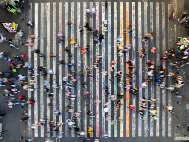 istock A Bustling City Intersection Captured From Above With Pedestrians Crossing in Multiple Directions 1942239793