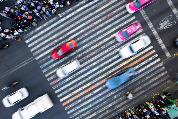 istock A Bustling City Intersection Captured From Above With Pedestrians Crossing in Multiple Directions 1942239949