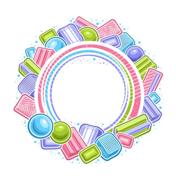 Vector illustration of Vector frame for Bubble Gum