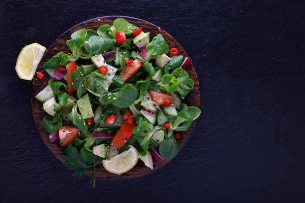 Fresh Salad drizzled with Lemon and Olive Oil