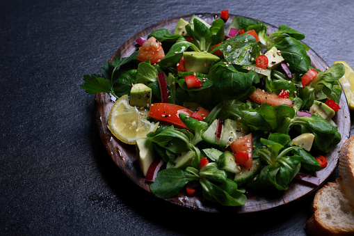 Fresh Salad drizzled with Lemon and Olive Oil