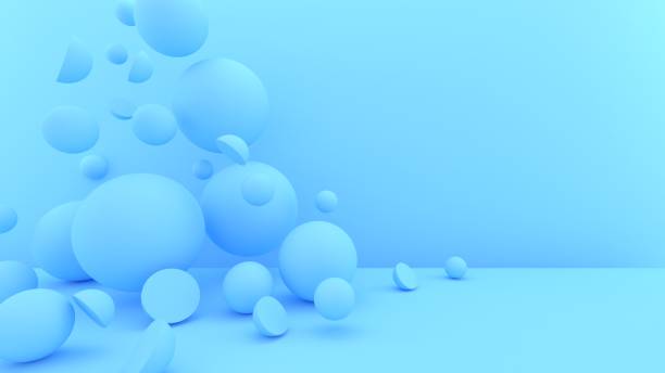 istock 3d bubbles background. Balls. Spheres. Abstract wallpaper. Geometric objects. Trendy modern illustration. 3d rendering. Falling shapes. Minimal style. Pastel blue. 1942275362