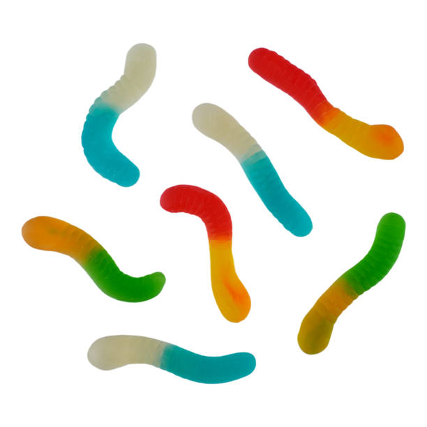 istock Neon worm gummy candy isolated on white background 1942294900