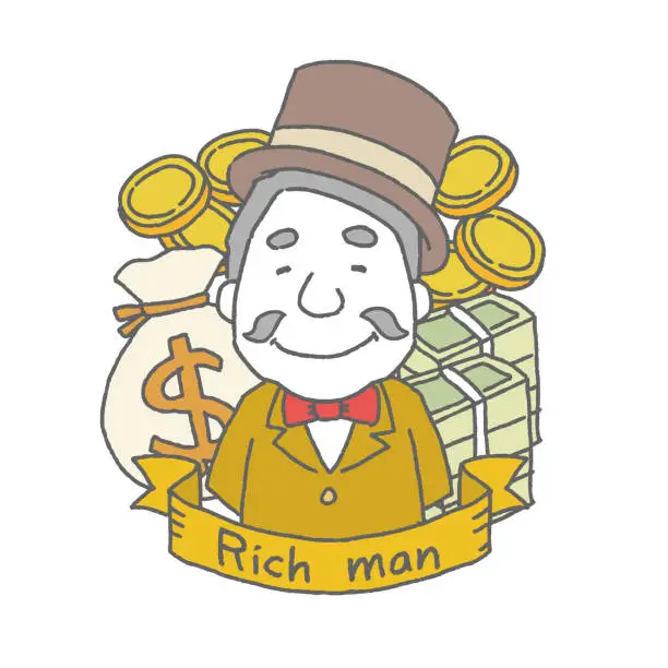 Vector illustration of rich man