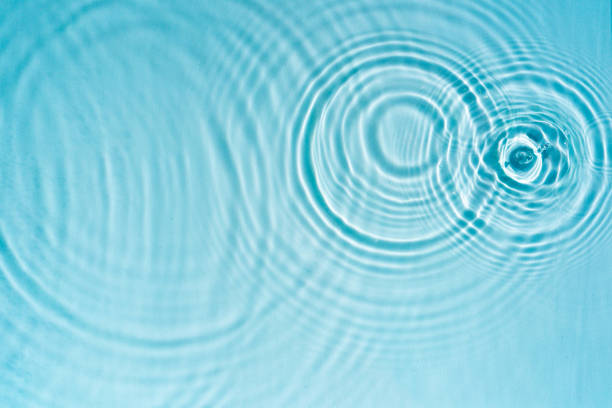 istock Texture of blue transparent water with splashes 1942329134