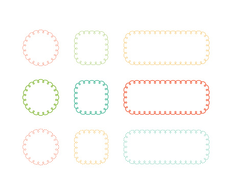 Colorful vector frame set with looped lines
