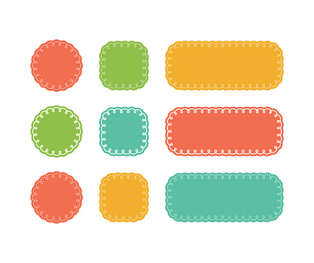 Colorful vector frame set with looped lines