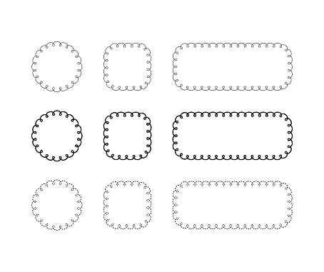 Simple vector frame set of looped lines