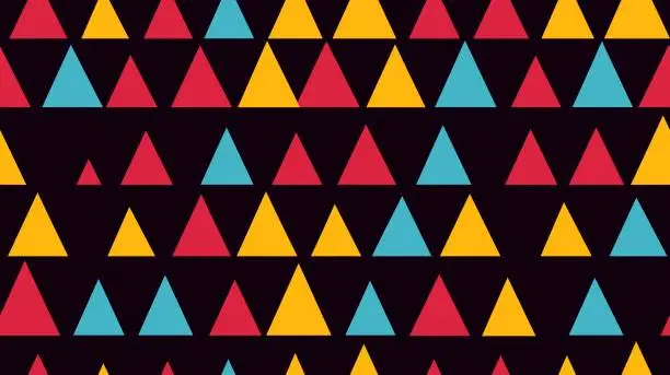 Vector illustration of Pattern of geometric shapes. Abstract background. Colorful Abstract geometric triangle grid background. Artistic vintage pattern. Abstract triangle geometrical color background. Seamless.