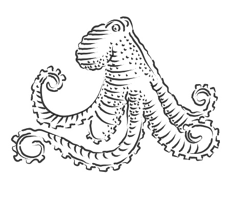 Octopus abstract lineart drawing illustration
Original edition from my own archives