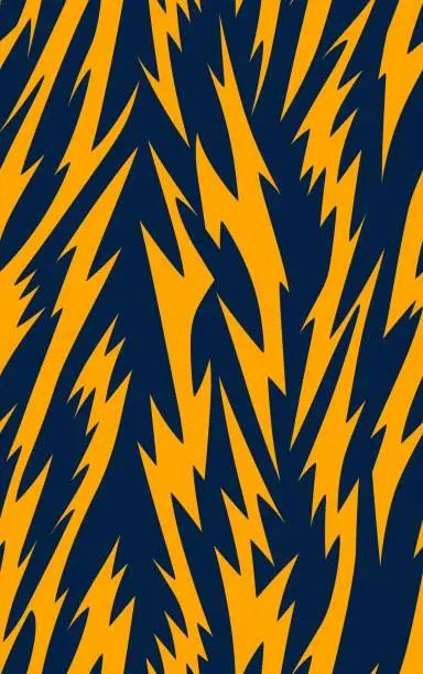 Vector illustration of Seamless pattern. Seamless pattern with tiger stripes. Amazing hand drawn vector illustration. Vector seamless.