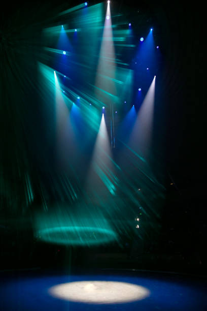 Abstract color from stadium event lighting at night