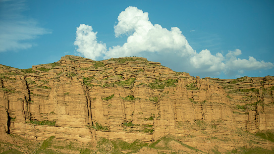 huge rocky mountain in uzbekistan