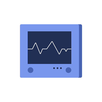 ECG machine to display and monitor heartbeat, pulse, pressure of patient vector illustration