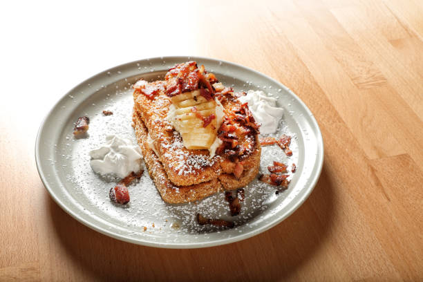 istock French toast with bacon and banana in plate 1942463880