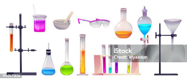 Lab Instrument Cut Out Chemical Laboratory Equipment Set Stock Illustration - Download Image ...