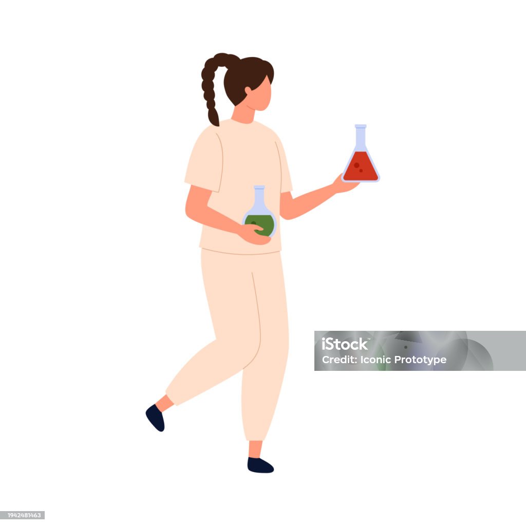 Lab Uniform Visuals Chemist In Lab Uniform Carrying Laboratory Test Tubes With Green And ...