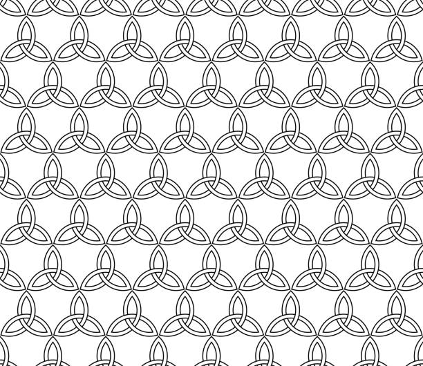 illustrations, cliparts, dessins animés et icônes de tuile celtique à motif triquetra, extensible de manière transparente dans toutes les directions - celtic knotwork