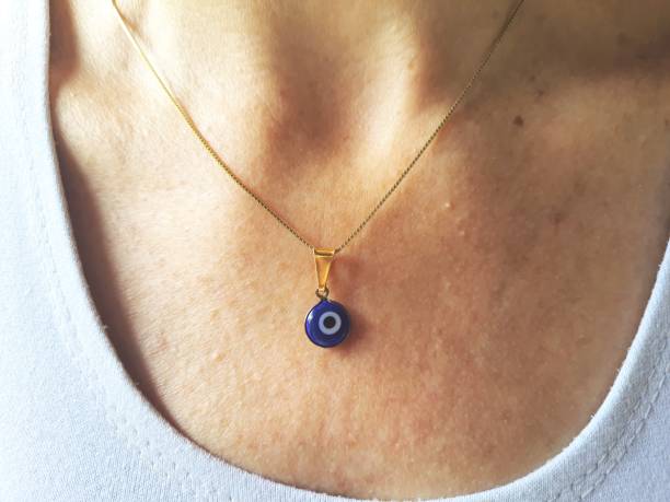 Gold chain with Turkish eye pendant