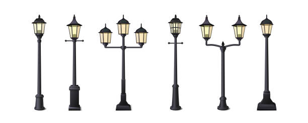 istock 3d realistic vector icon illustration. Old street lights isolated on white background. 1942518843