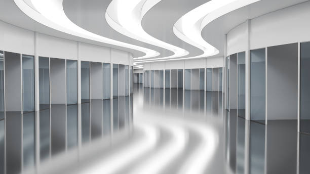 istock Shopping mall hall with wave design 1942529935
