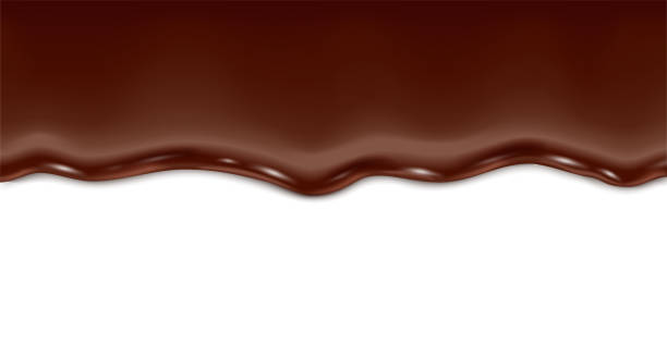 realistyczna ilustracja ikony wektorowej. choco syrop. ociekająca rozpływająca się czekolada. na białym tle. - czekolada stock illustrations