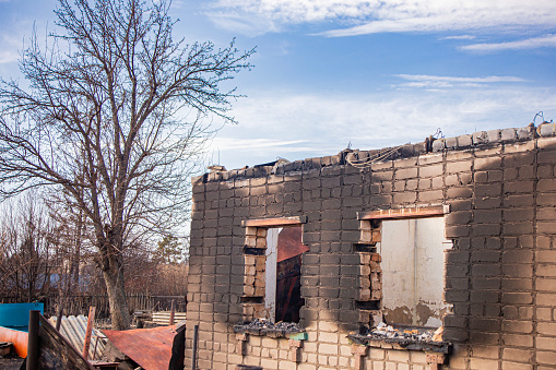 the remains of an urban-type settlement after a strong fire that completely destroyed a large area beyond restoration