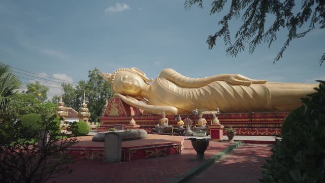 Reclining Buddha in Wat That Luang Tai, Temple in Pha That Luang Area Vientiane, Laos