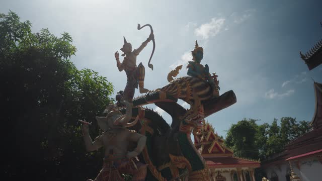 Ganesh and Arjuna Statue  in Wat That Luang Tai, Temple in Pha That Luang Vientiane, Laos