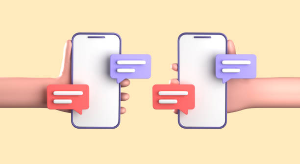 istock 3d rendering of smartphone with hand from side, 3D pastel smaprtphone with ornaments, icon set. 1942604229