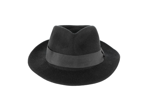 black mafia hat isolated on white background