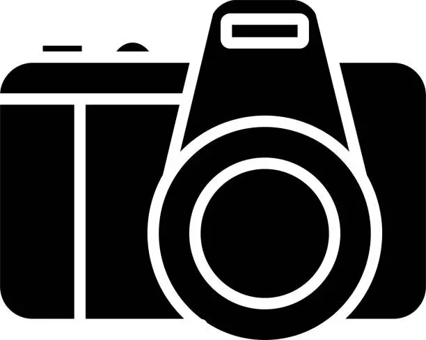 Vector illustration of camera solid and glyph vector illustration
