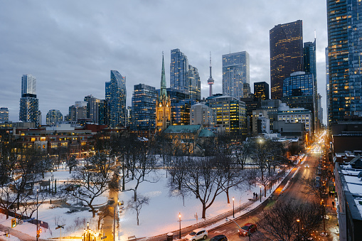 Cityscape of Toronto in Winter