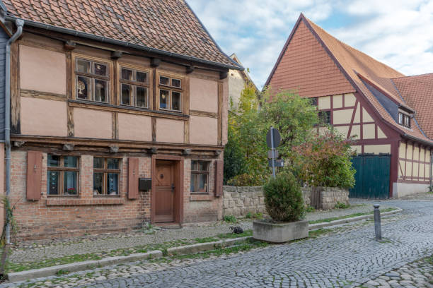 istock Historic half-timbered houses in Quedlinburg 1942689568