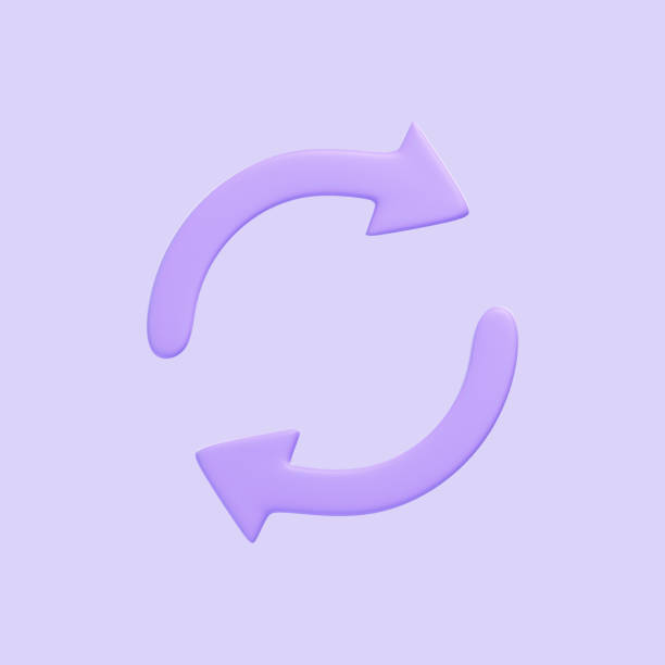 istock Two purple arrows icon, update symbol isolated on purple background 1942762884