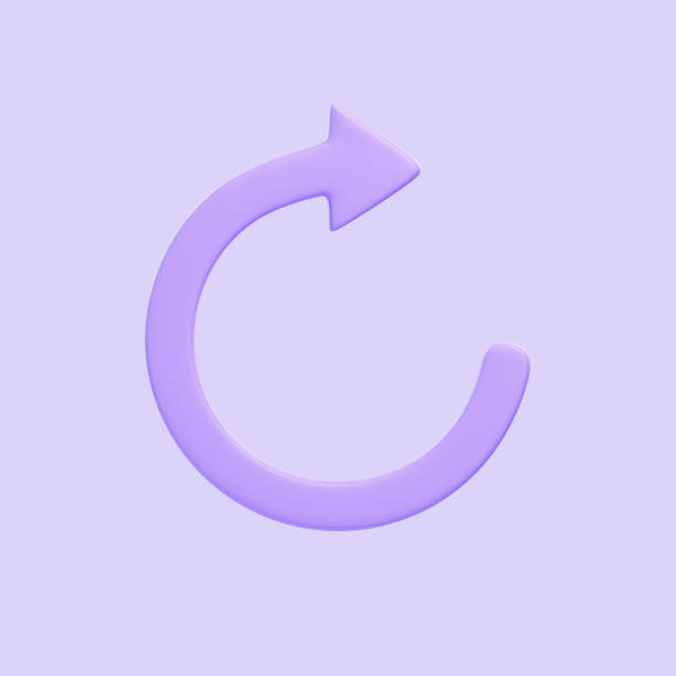 istock Purple arrow icon, update symbol isolated on purple background 1942762888
