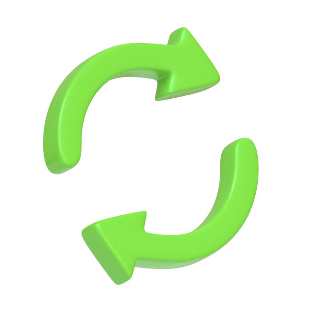 istock Two green arrows icon, update symbol isolated on white background 1942763948